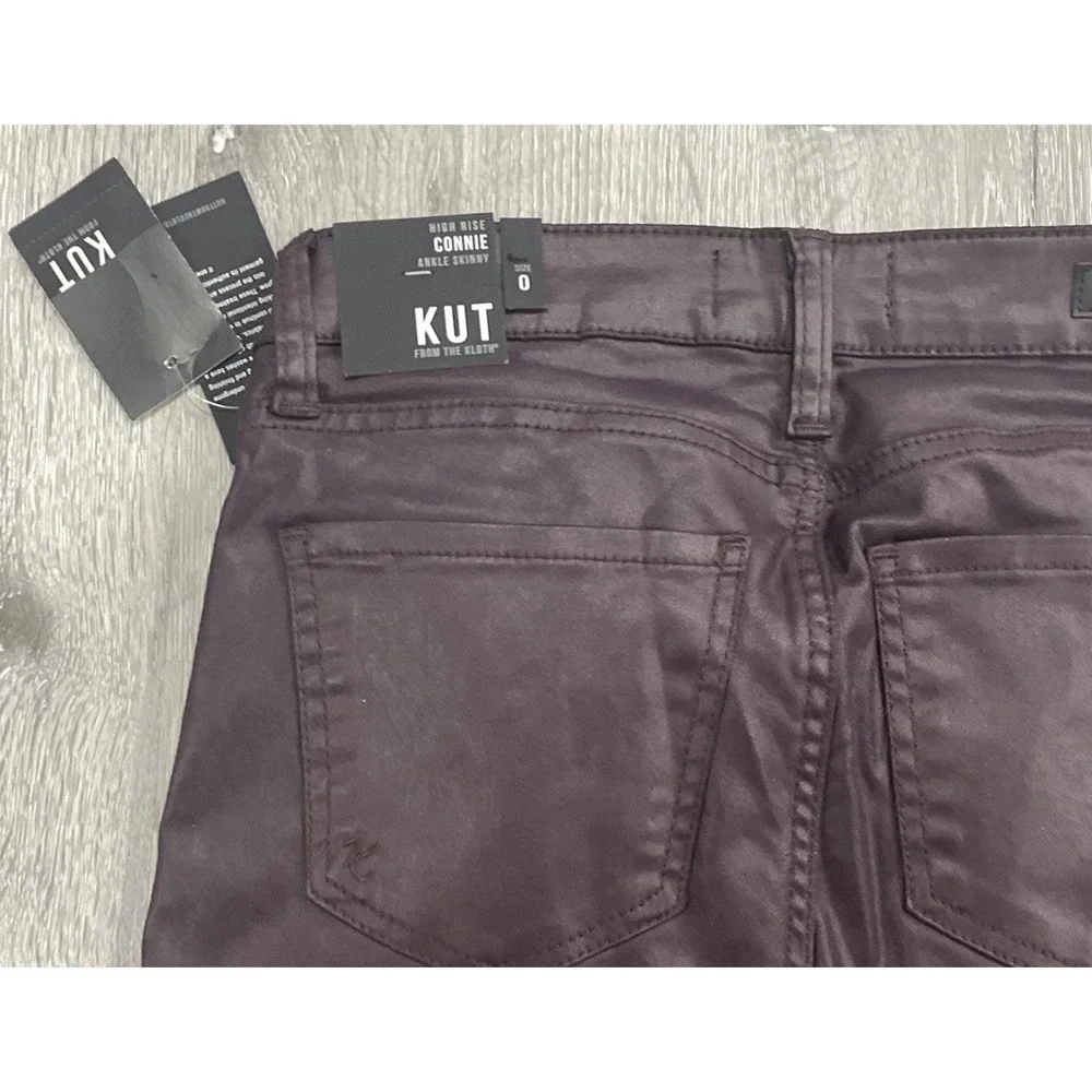 NWT KUT From The Kloth Connie High Rise Ankle Skinny Jeans Purple Women's Size 0